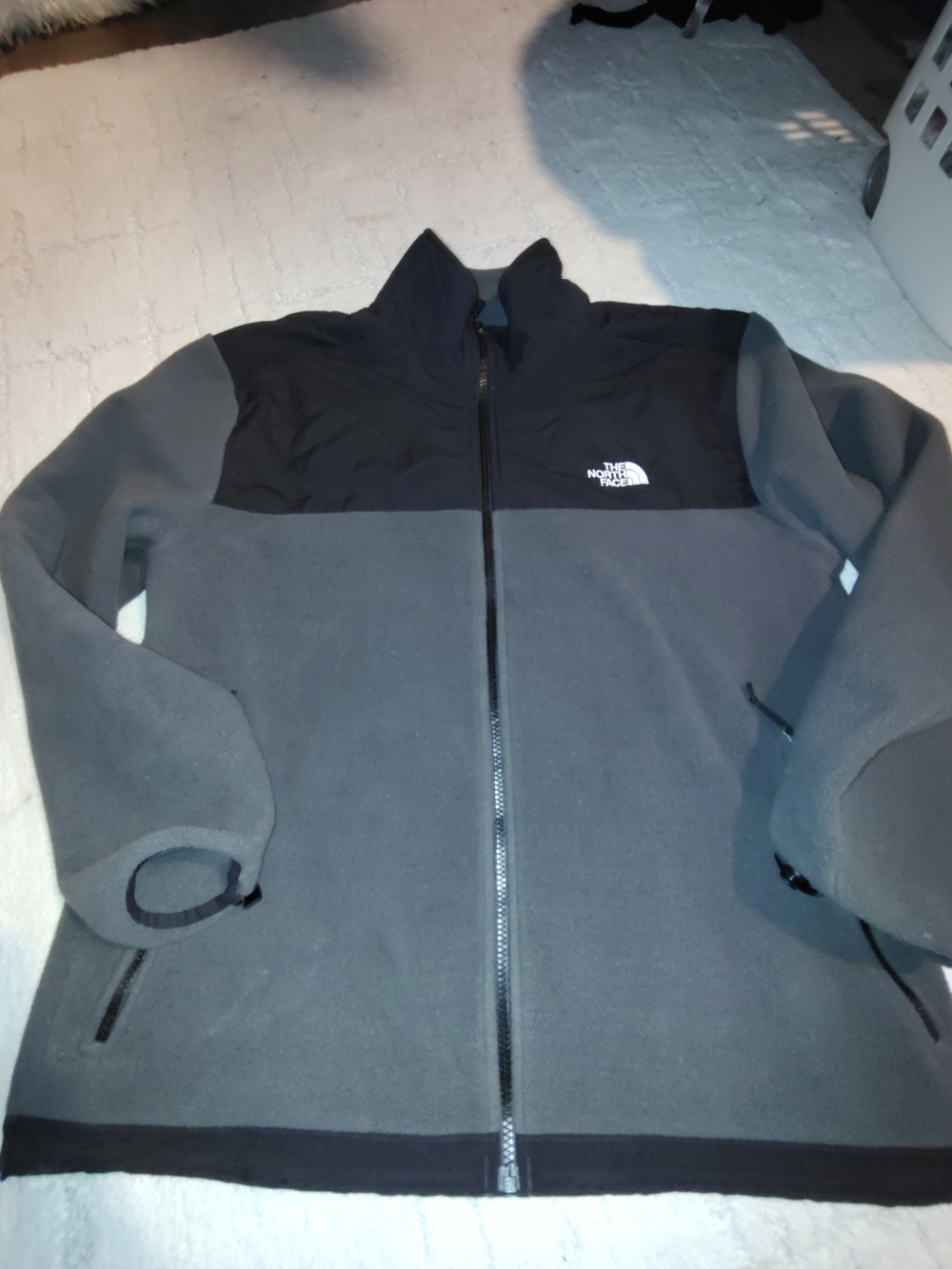 The North Face Gray and Black Full-Zip Fleece Jacket